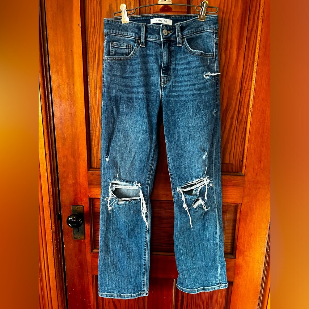 BKE Willow and root high rise cropped straight jeans!! Size 24!! 28 length!